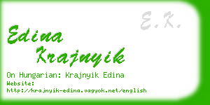 edina krajnyik business card